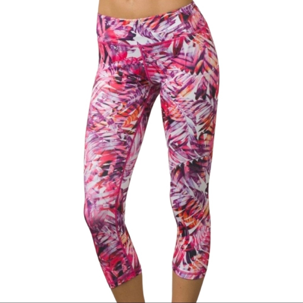 Prana Roxanne Crop Leggings Cosmo Pink Paradise Print  S